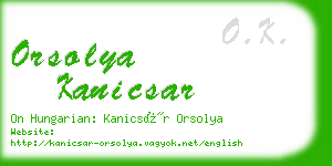 orsolya kanicsar business card